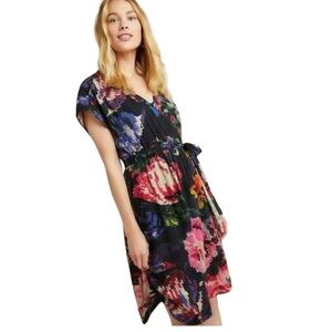 Anthropologie Astrid Needlepoint Printed Dress Endlessly Wrap Boho Size Medium